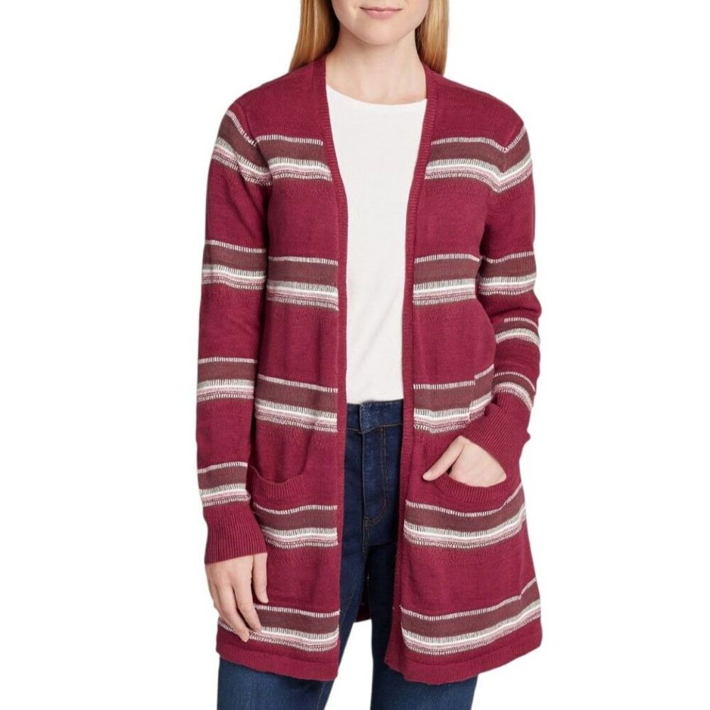 Eddie Bauer Women’s Open Front Striped Cardigan | Size Large